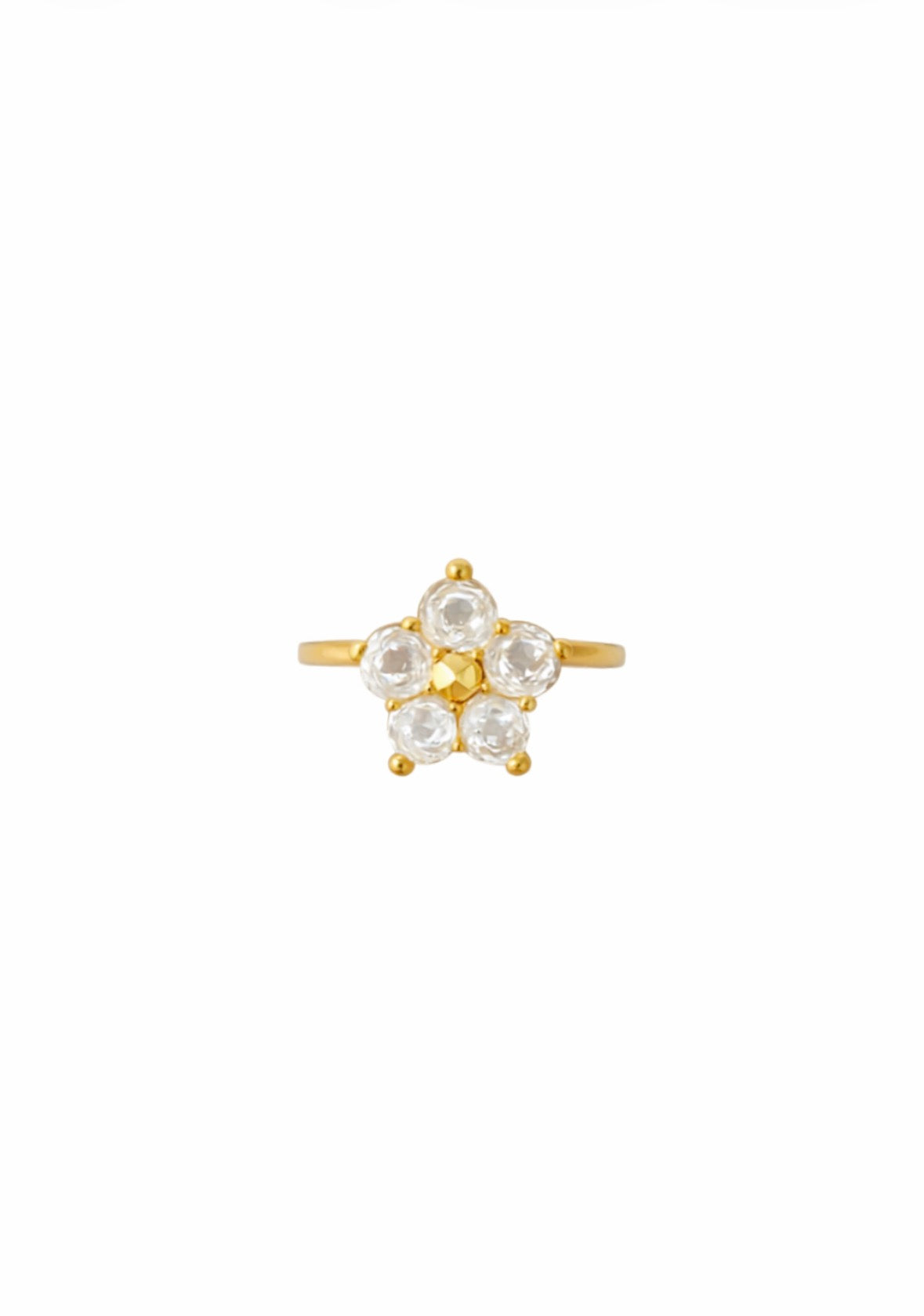 Open ring met witte zirkonia steentjes