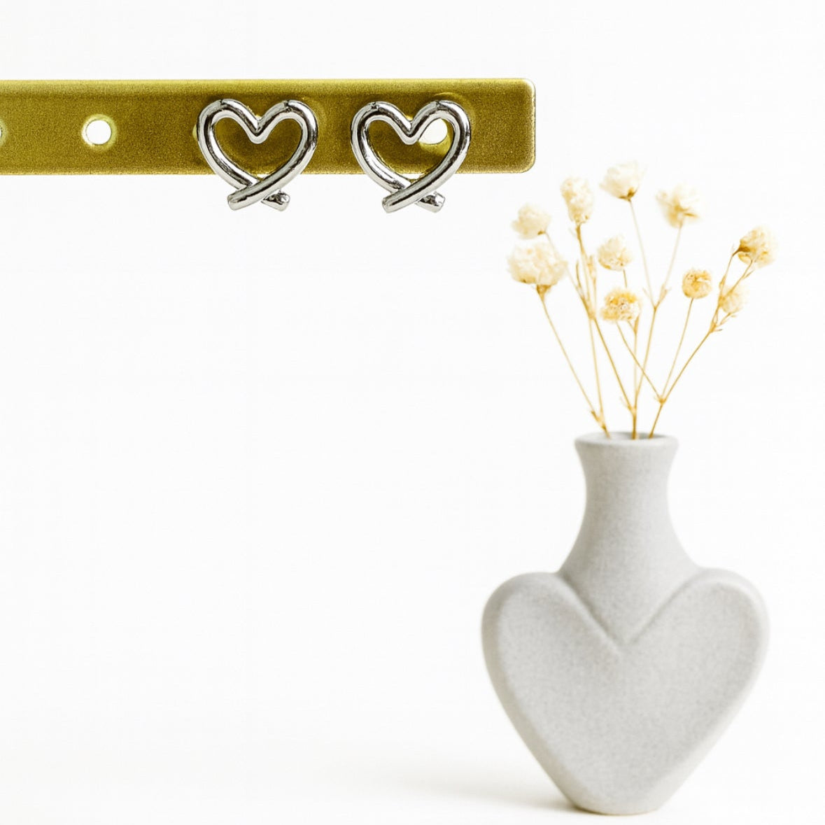 Studs open hartje klein zilver