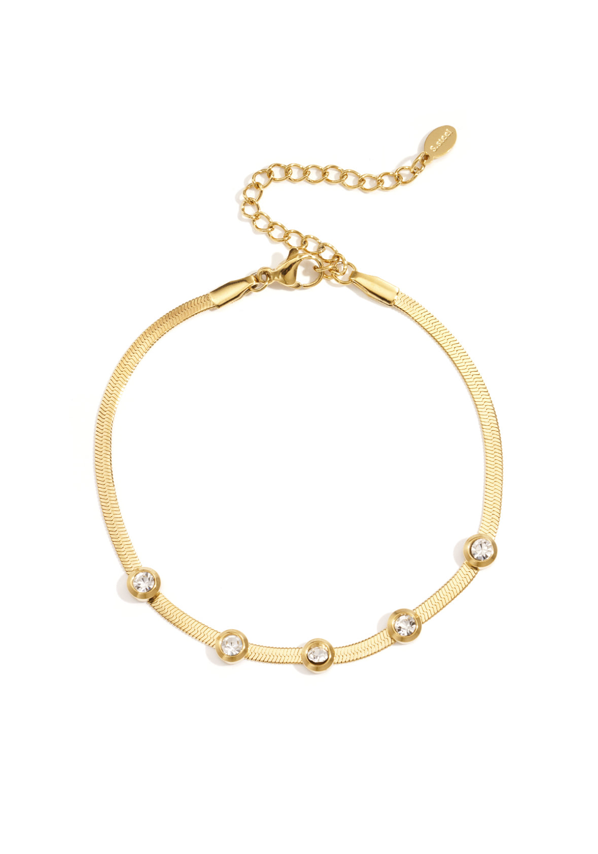 Strass armband goud