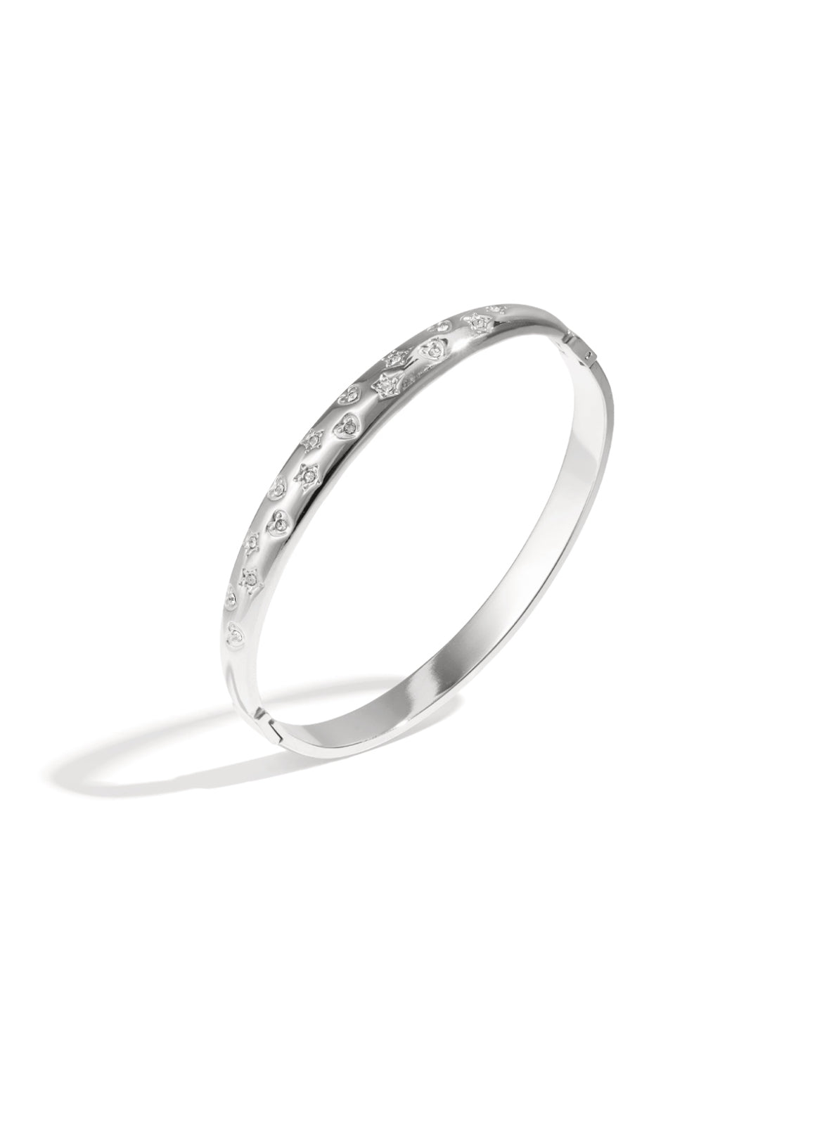 Bangle met strass zilver