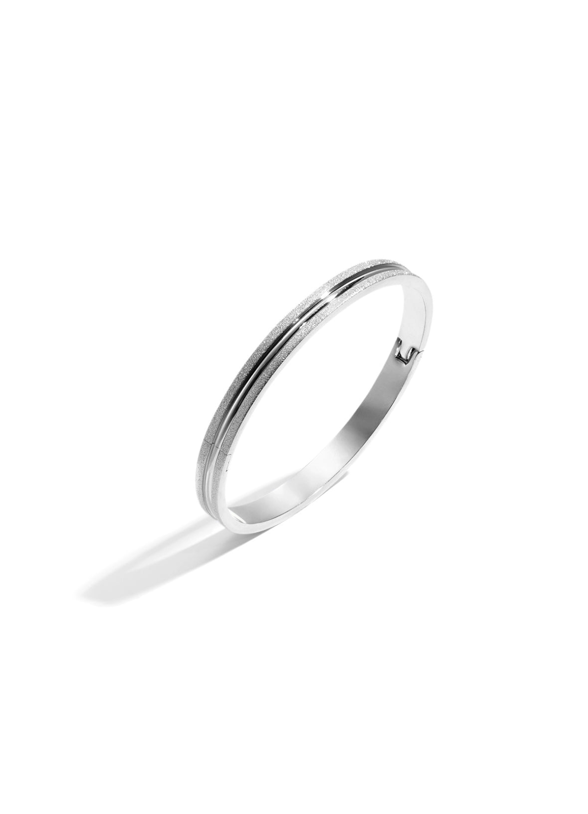 Bangle met blinkende structuur zilver