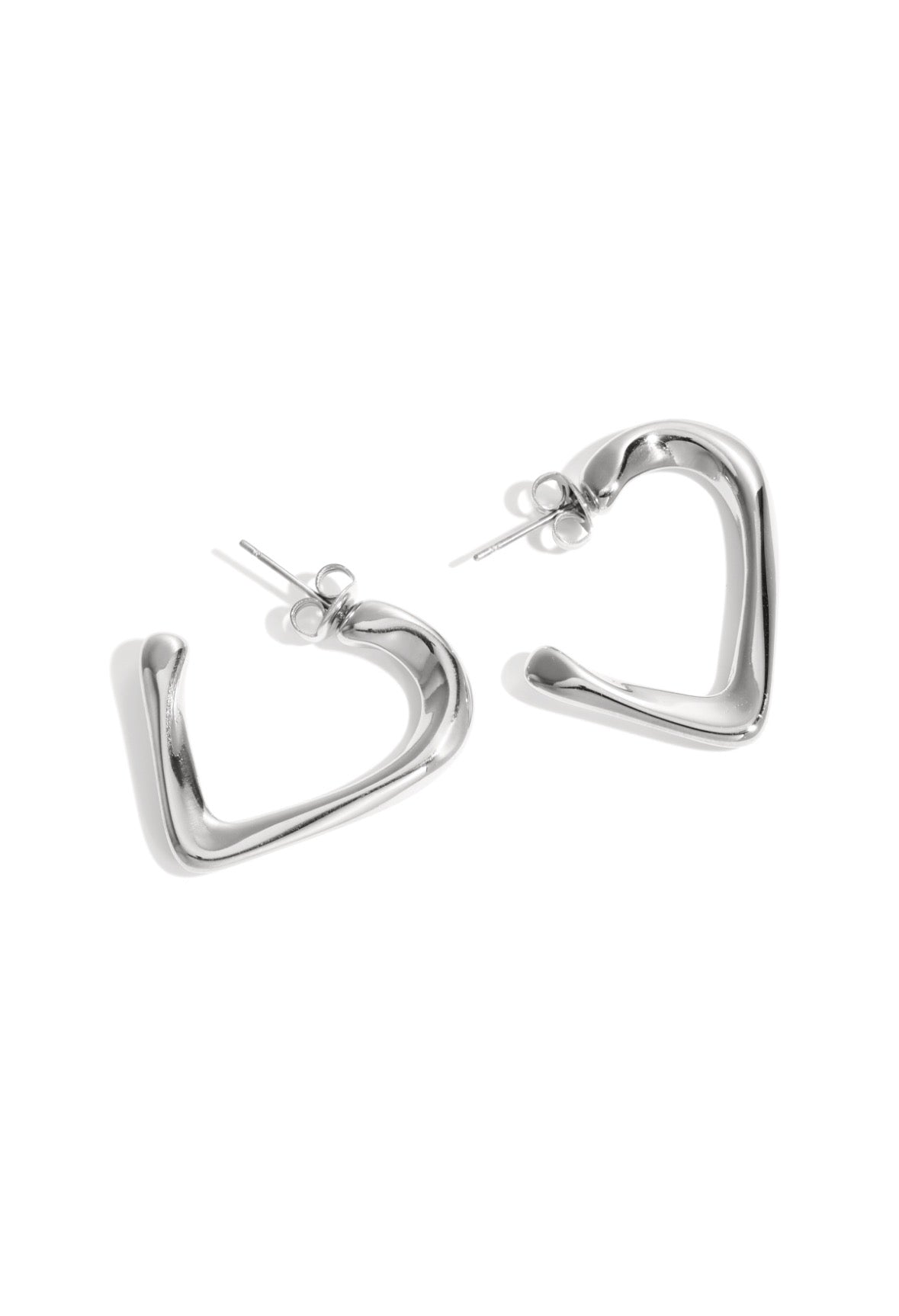 Creolen hart zilver