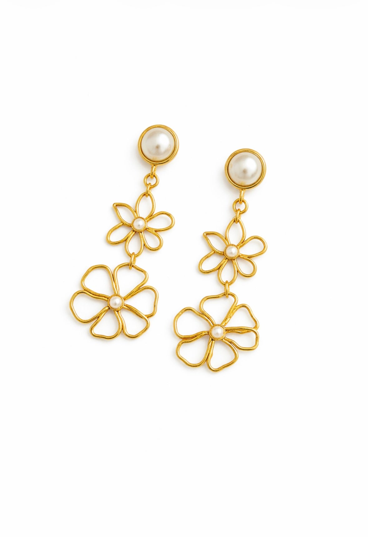 Line Flowers Oorhangers
