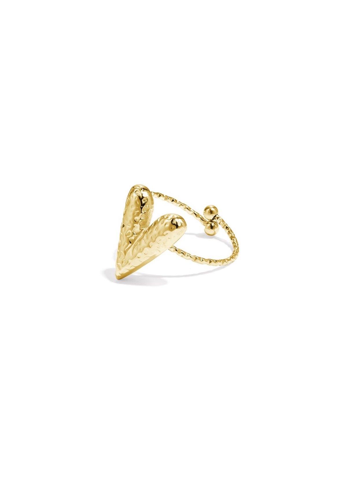 Ring met hart structuur goud