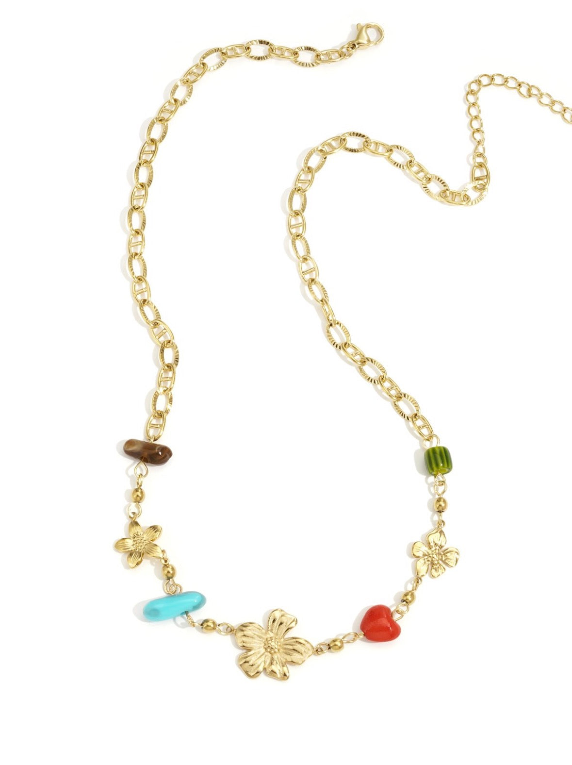 Ketting bloemen en kralen