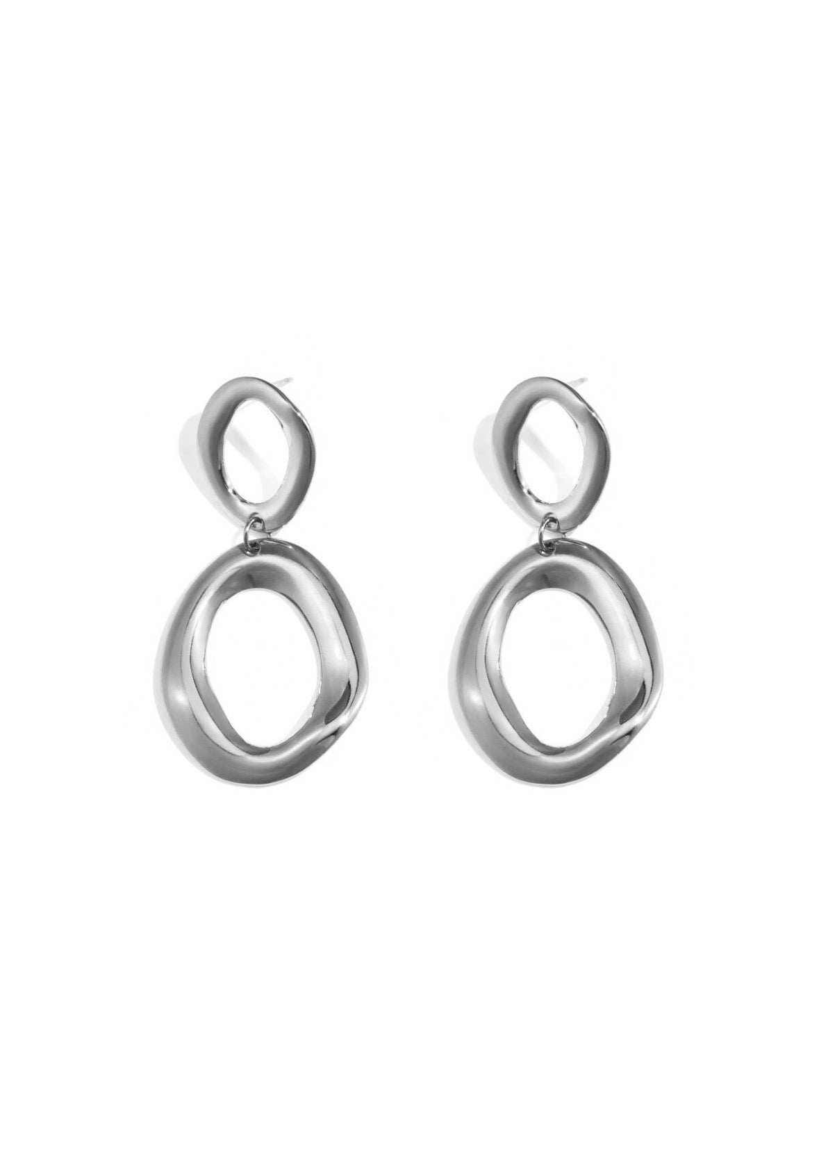 Oorbellen met ringen zilver