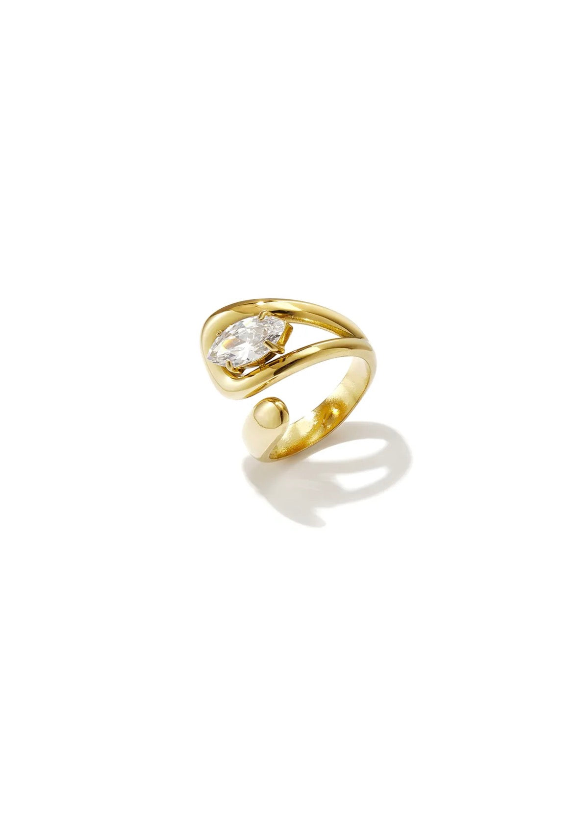 Statement ring met zirkonia steentje goud