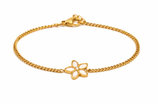 Armband met witte bloemetje