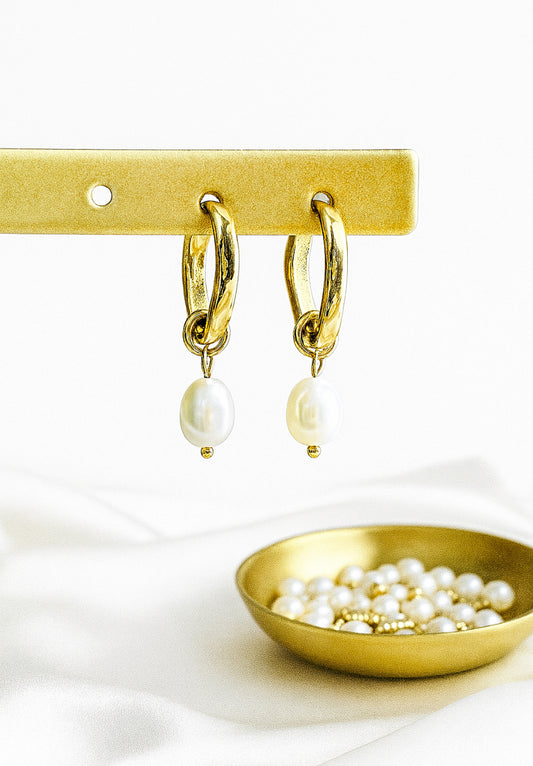 Mila Rola oorbellen met parel