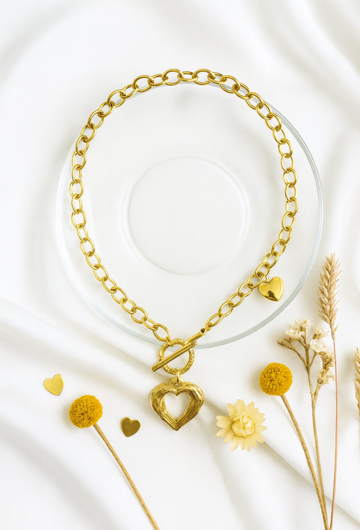 Love ketting met dubbel hartje