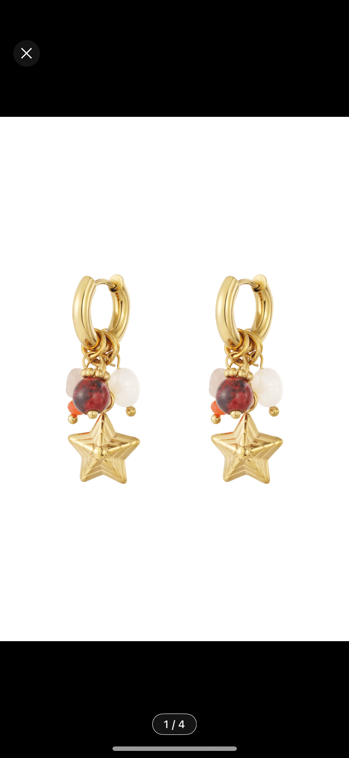 Oorbellen met ster en kralen