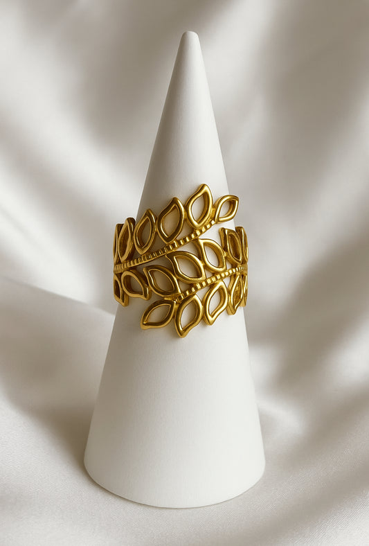 Open ring blaadjes met motief