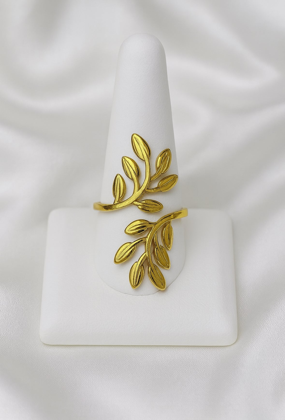 Open ring twee blaadjes