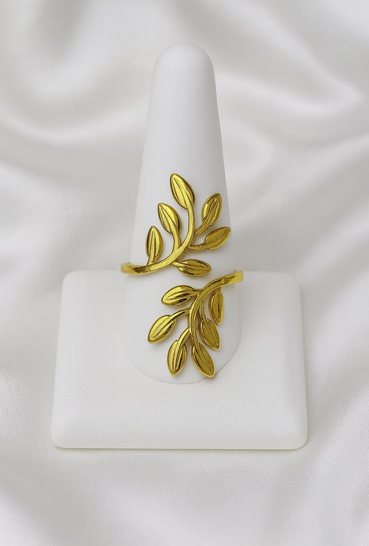 Open ring twee blaadjes