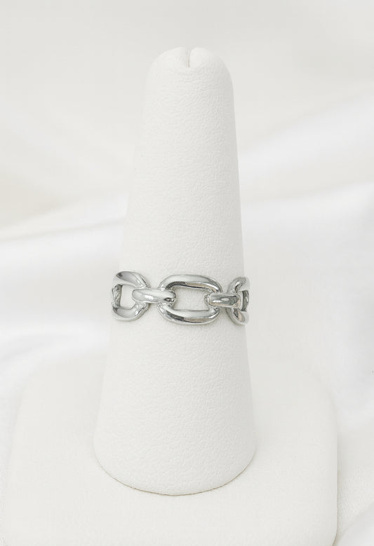 Open ring zilver ketting