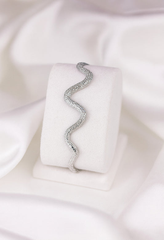 Open armband met motief zilver