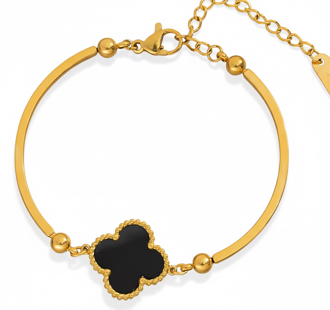 Klaver armband zwart