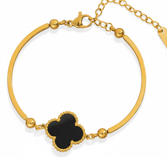 Klaver armband zwart