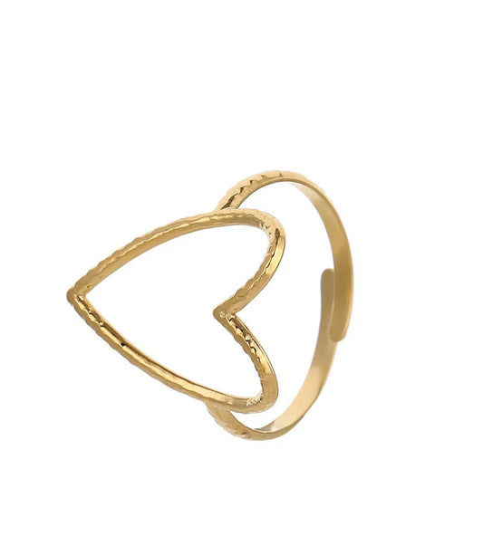 Open ring hart goud