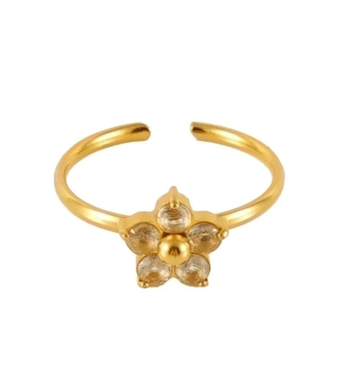 Open ring met witte zirkonia steentjes