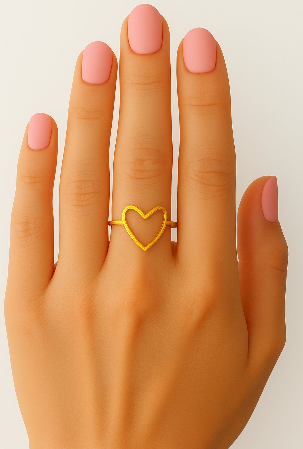 Open hartje ring goud