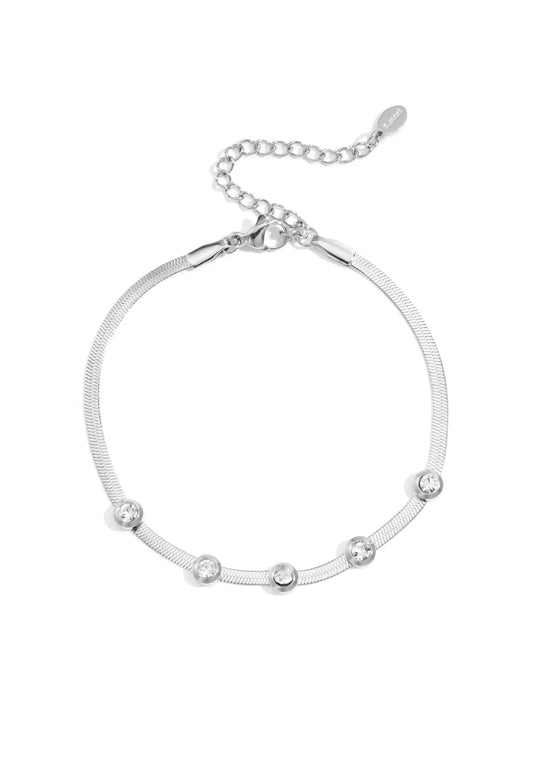 Strass armband zilver