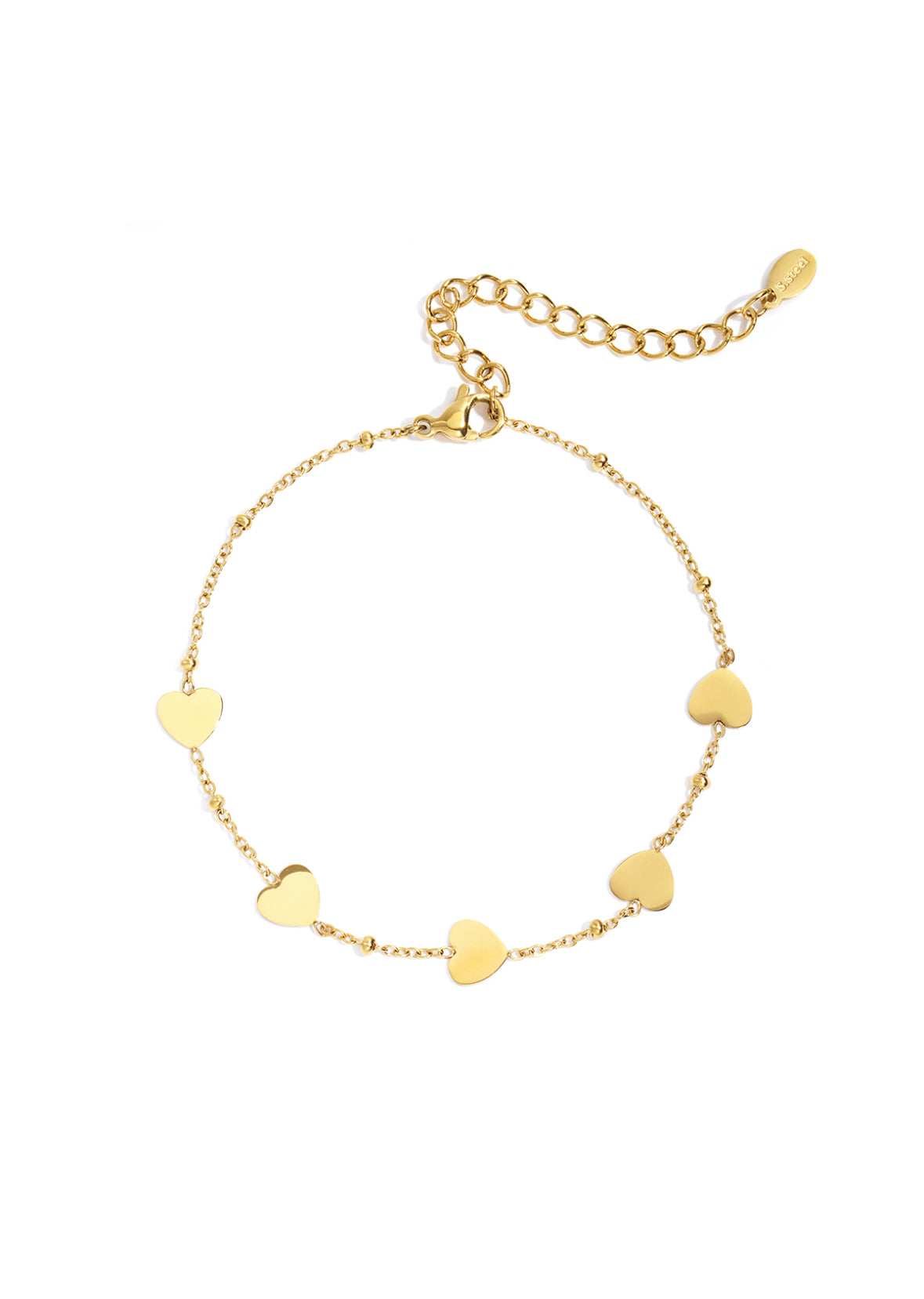 Armband hartjes goud