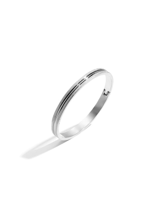 Bangle met blinkende structuur zilver