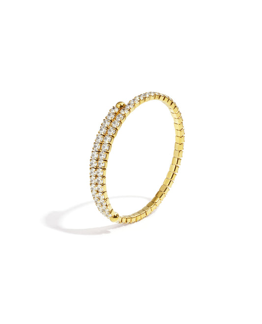 Manchet armband met strass goud