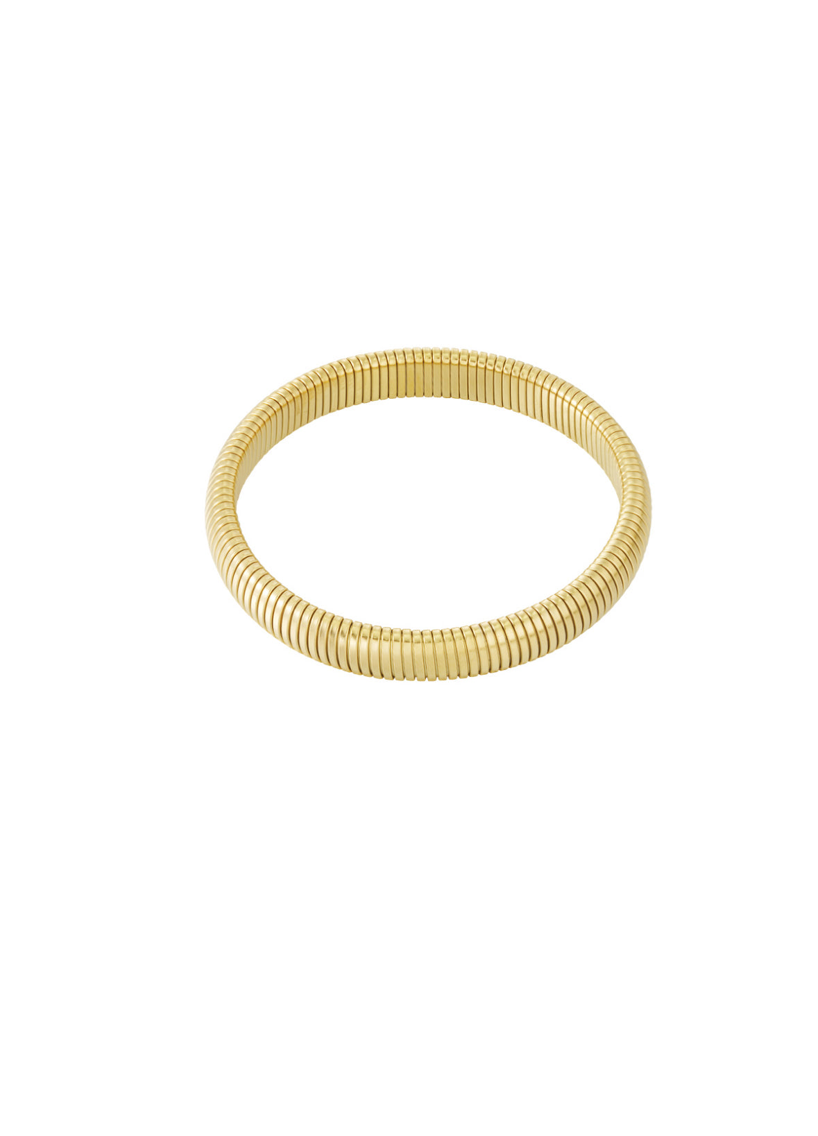Elastieken armband met strepen smal goud