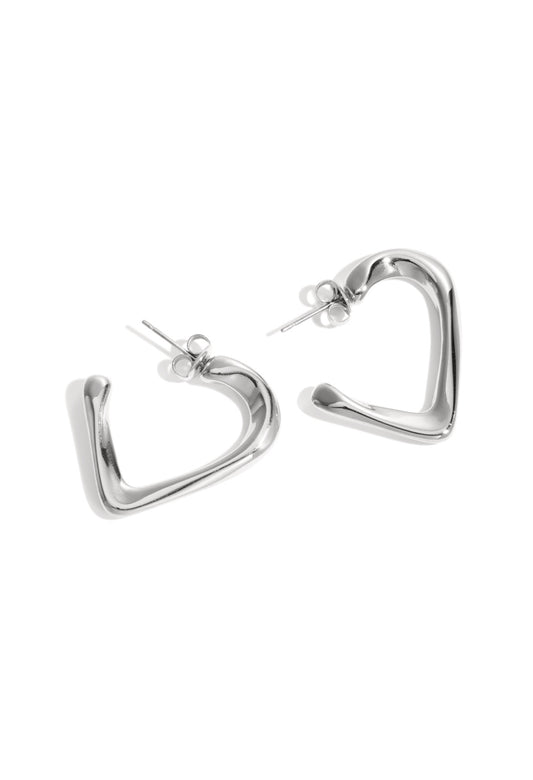 Creolen hart zilver