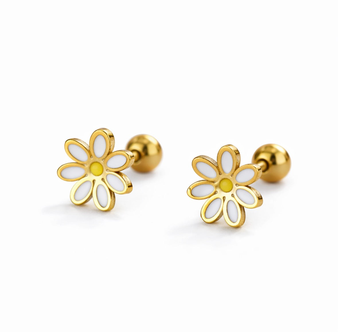 Minimalistische madeliefje studs