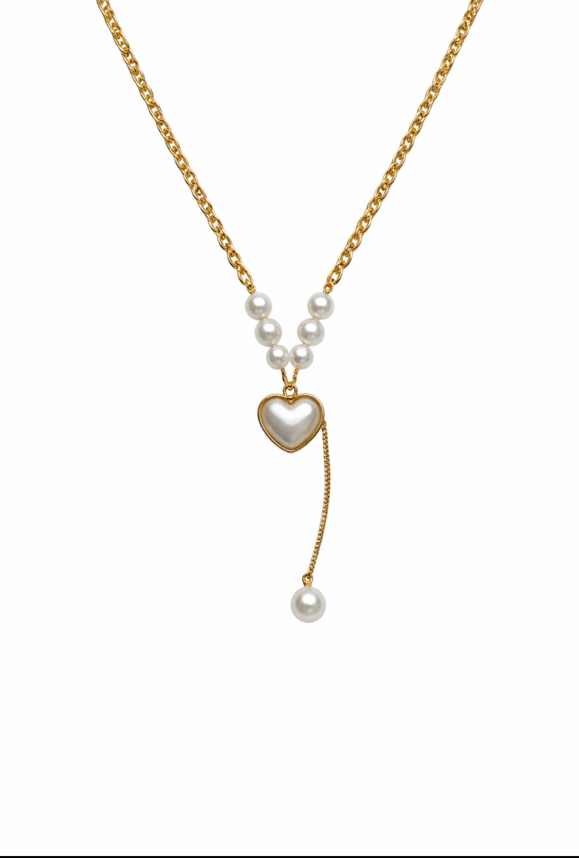 Ketting met hartje en imitatieparels