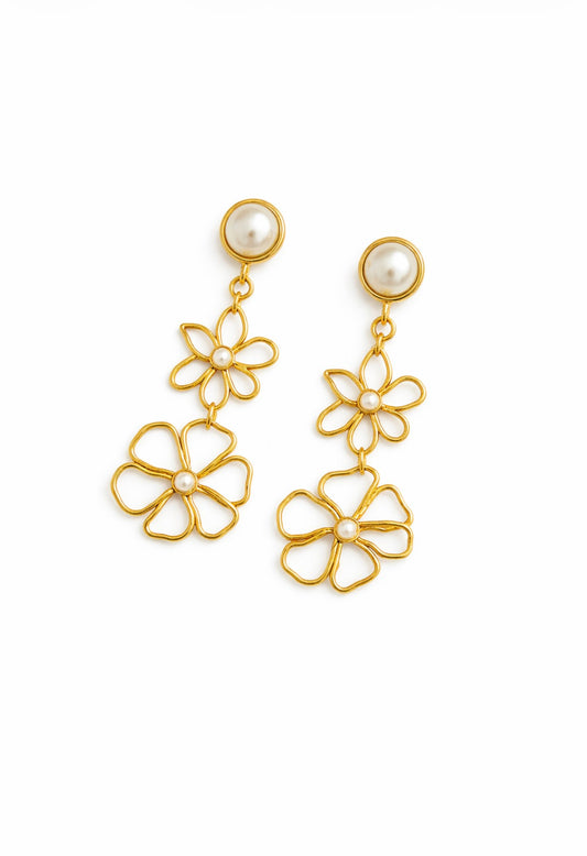 Line Flowers Oorhangers