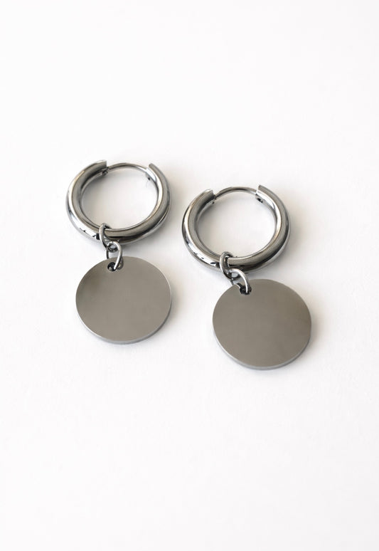 Oorringen met medaillon zilver