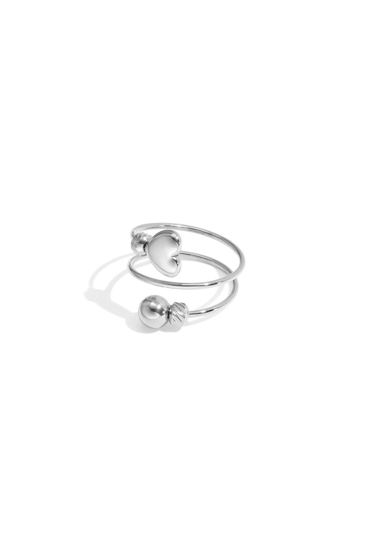 Casual ring hart zilver