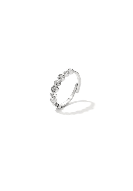 Ring met steentjes zilver
