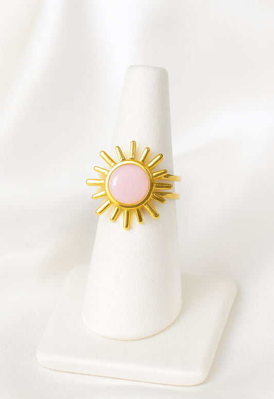 Flower open ring roze