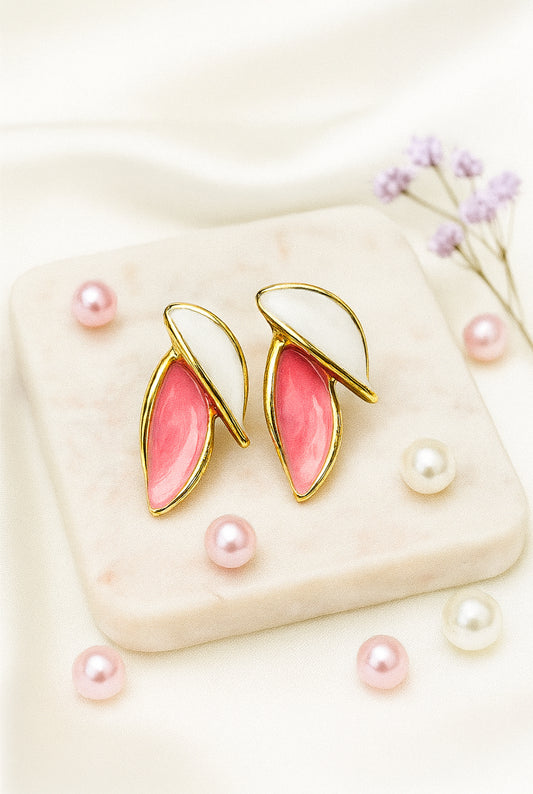 Larissa oorbellen roze/wit