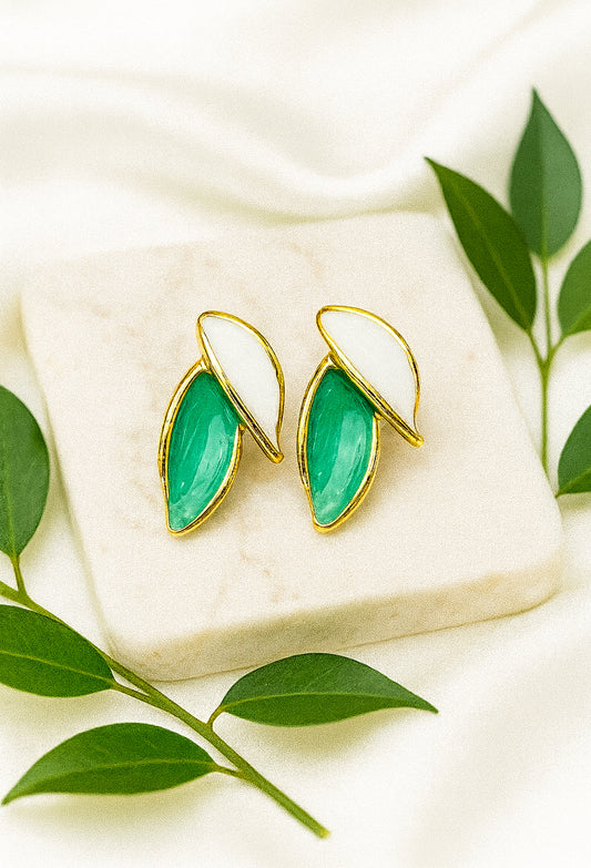 Larissa oorbellen groen/wit