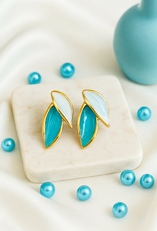 Larissa oorbellen blauw/wit